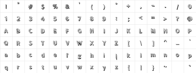 Banded045Shadowed Regular  glyph index