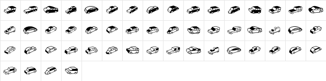 Automobiles Regular  glyph index