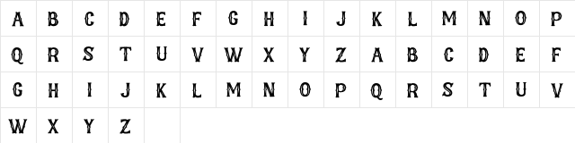 Castlefire Regular  glyph index