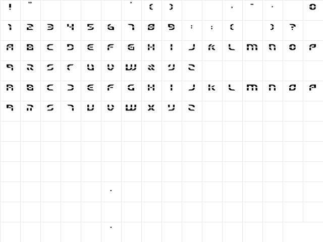 Ewok Bold  glyph index