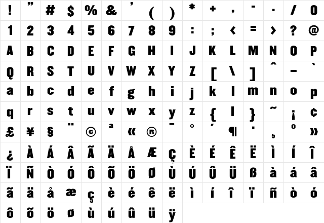 Champion HTF-Middleweight  glyph index