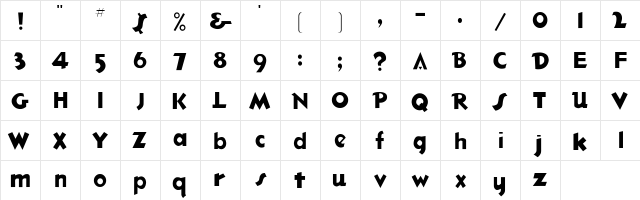 Sheen-Thin Regular  glyph index