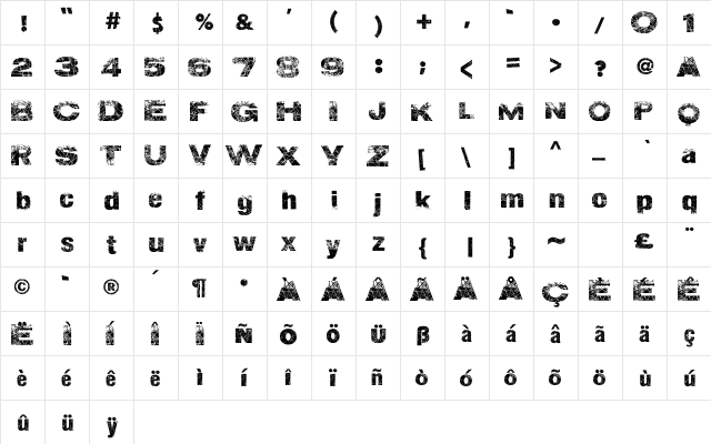 Action of the Time New Regular  glyph index