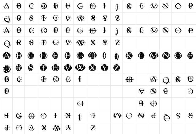 TypoGhosts Regular  glyph index