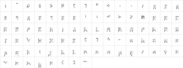 Mamanada Regular  glyph index
