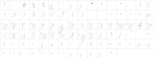 Rodanthe Regular  glyph index