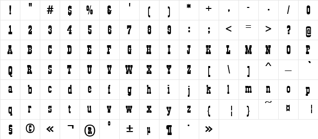 a_Gildia Bold  glyph index