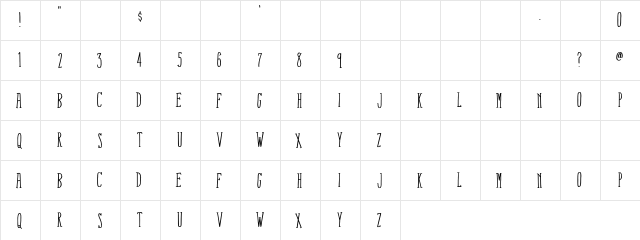 Fox Connection Regular  glyph index