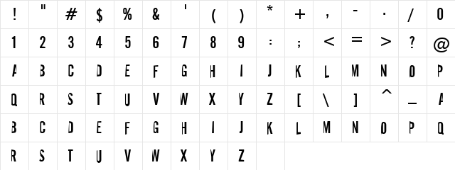 Dentist Regular  glyph index