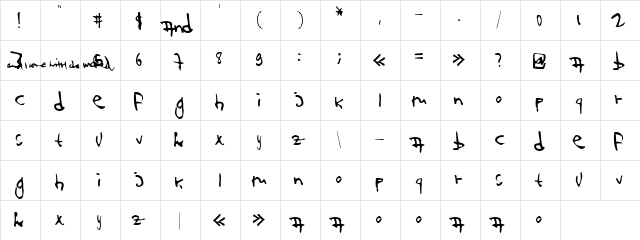 123 and... Regular  glyph index