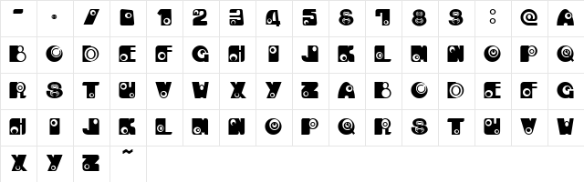 kan E  glyph index