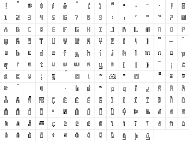 Templo Kolegio Regular  glyph index