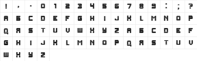 Rubles Regular  glyph index