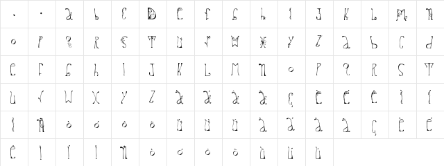 delfinah un Condensed Light  glyph index