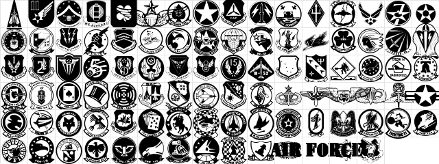 Wings of America Regular  glyph index