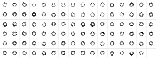 Ovulution I Ovum Regular  glyph index