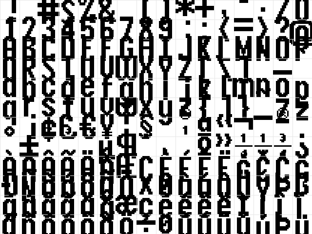 header 17_67 Regular  glyph index