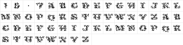 TenderLeaf Regular  glyph index