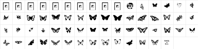 Butterflies by Darrian Ultra-expanded  glyph index