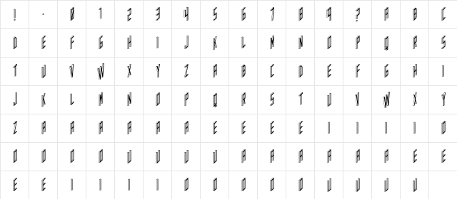 AC Framed Inverted  glyph index