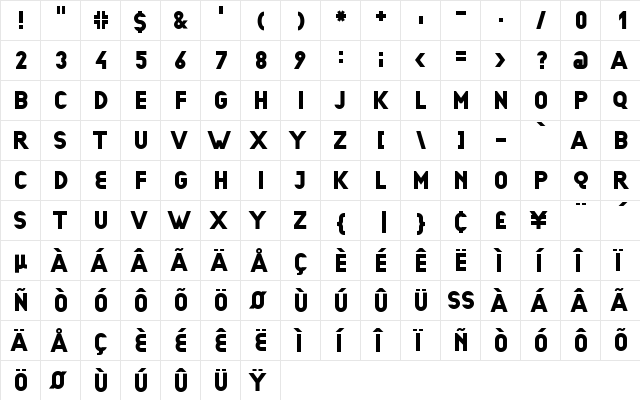 EPF UCB  glyph index