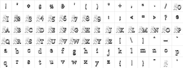 SkateboardingTwo Regular  glyph index