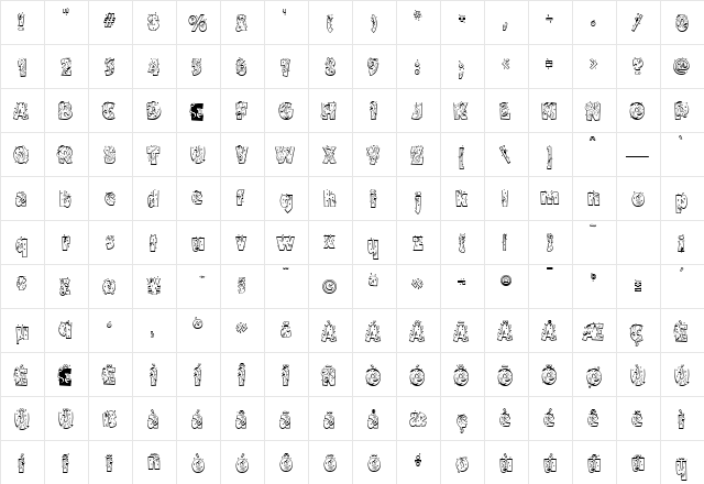 Jubilee Regular  glyph index