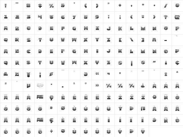 Zounderkite Gradient Regular  glyph index