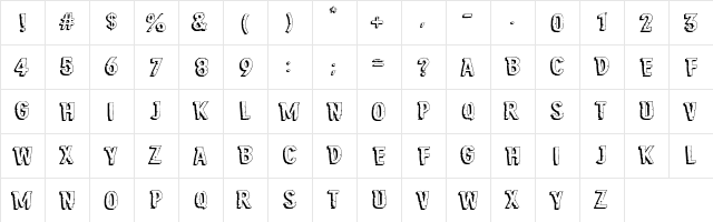Jungle Roar Regular  glyph index