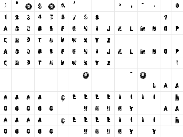 Schizoid Personality Regular  glyph index