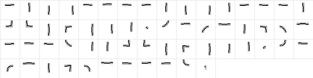 Borders Cartographer Regular  glyph index