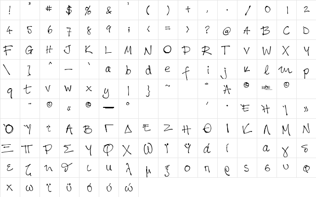 FL_INKBLOT Regular  glyph index