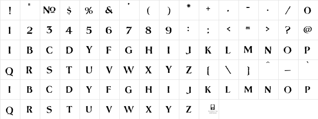 LHF Lakeside Country 1 Regular  glyph index