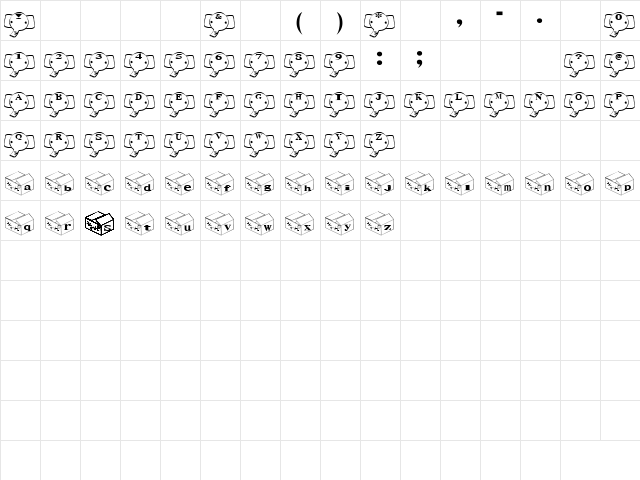 zou Font Regular  glyph index