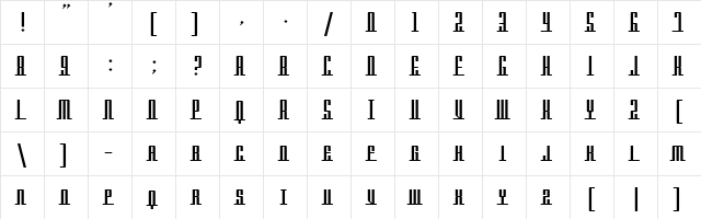 Americana Dreams SC Upright Regular  glyph index
