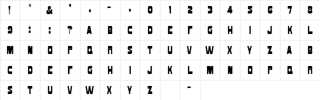 SENECA Regular  glyph index