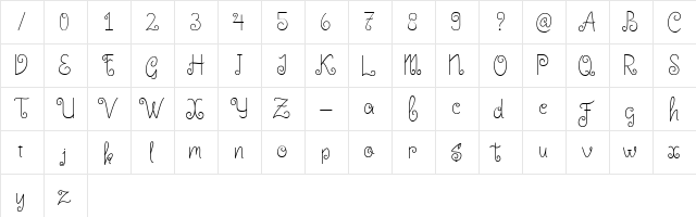 Little Edward Regular  glyph index