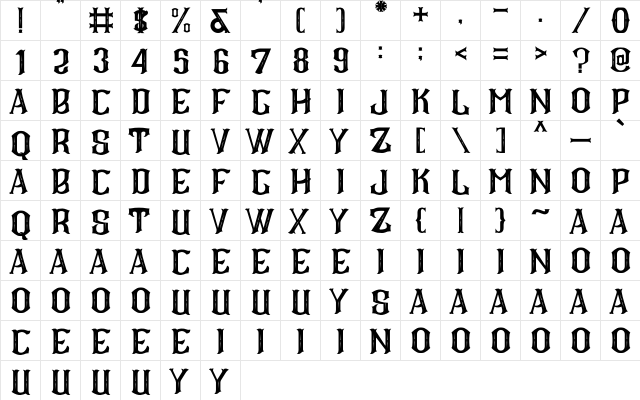 CS Roger Inner Regular  glyph index