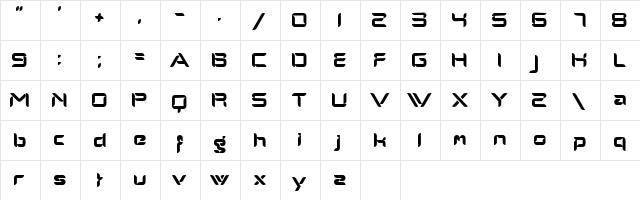 AlphaMaleModern Regular  glyph index