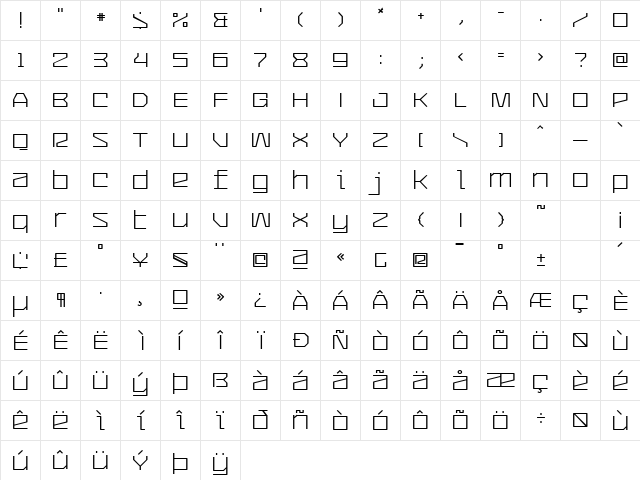 CommunityService Regular  glyph index