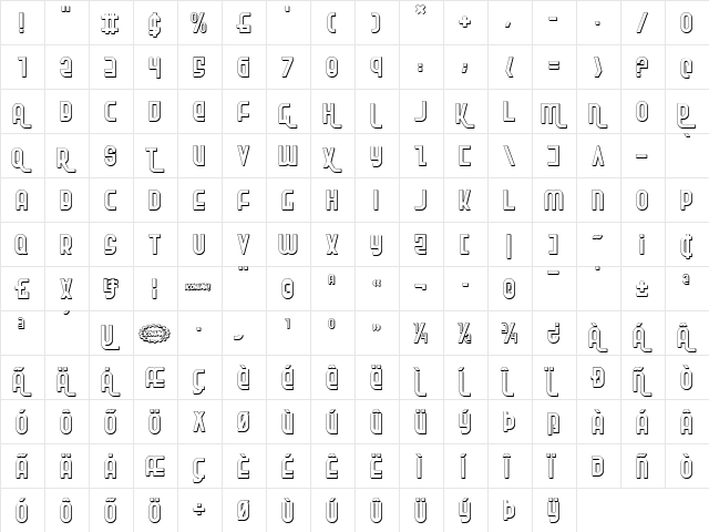 Ro'Ki'Kier Shadow Regular  glyph index