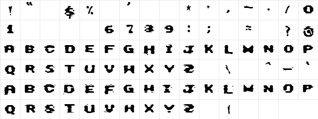 Wenteck Bold Regular  glyph index