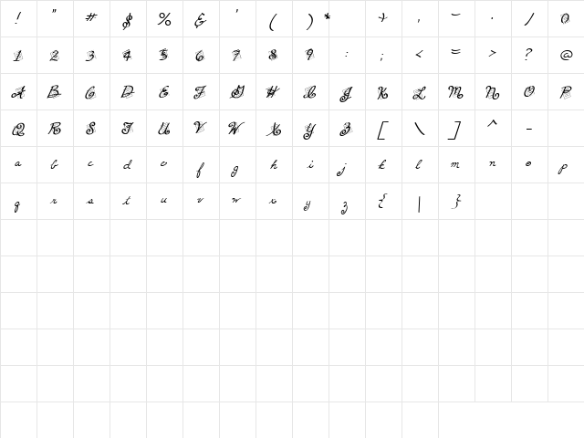 LD Journaling Regular  glyph index