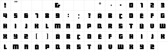 AB Mindblock Regular  glyph index