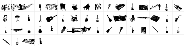 music tfb Regular  glyph index