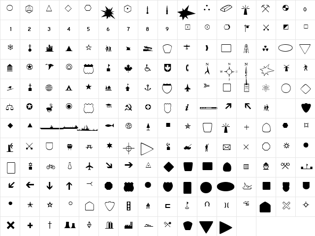 CartographerLightSSK Regular  glyph index