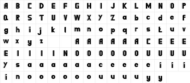 BigBOBY Demo 3D Regular  glyph index