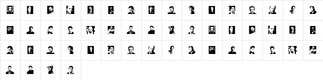 Hollywood Actors Regular  glyph index