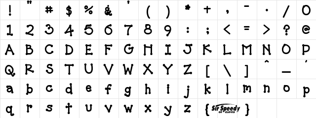 Kindren Medium  glyph index