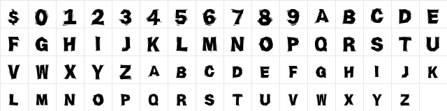 CrackBoum Regular  glyph index